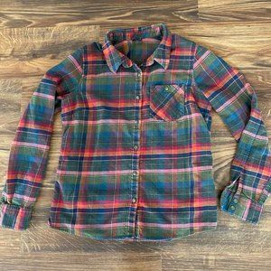 Patagonia Pink + Green + Blue Flannel Size 10